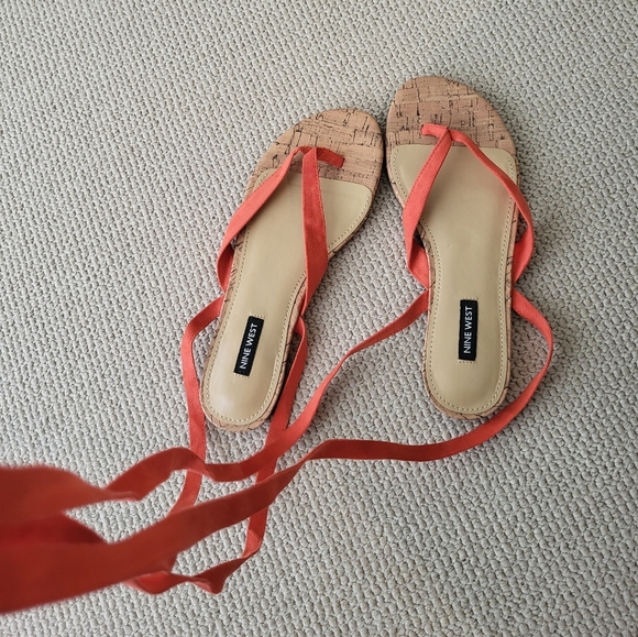 Nine West Orange Tied Up Sandals - Picture 5 of 8